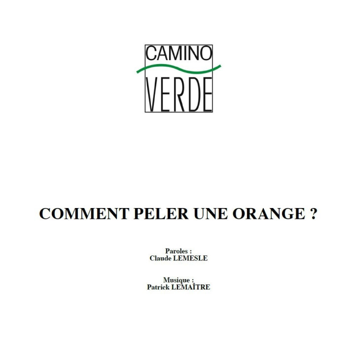 Comment peler une orange - Partition