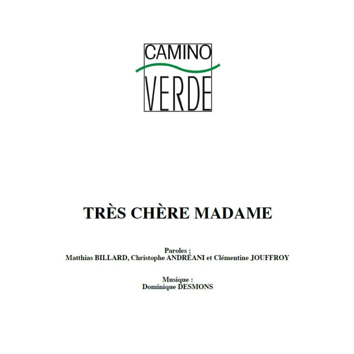 Très chère Madame - Partition